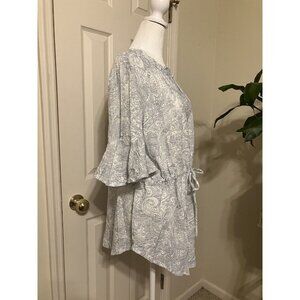 NWT Womens Large Top Shirt Blouse Round Neckline Doe & Rae Drawstring Waist